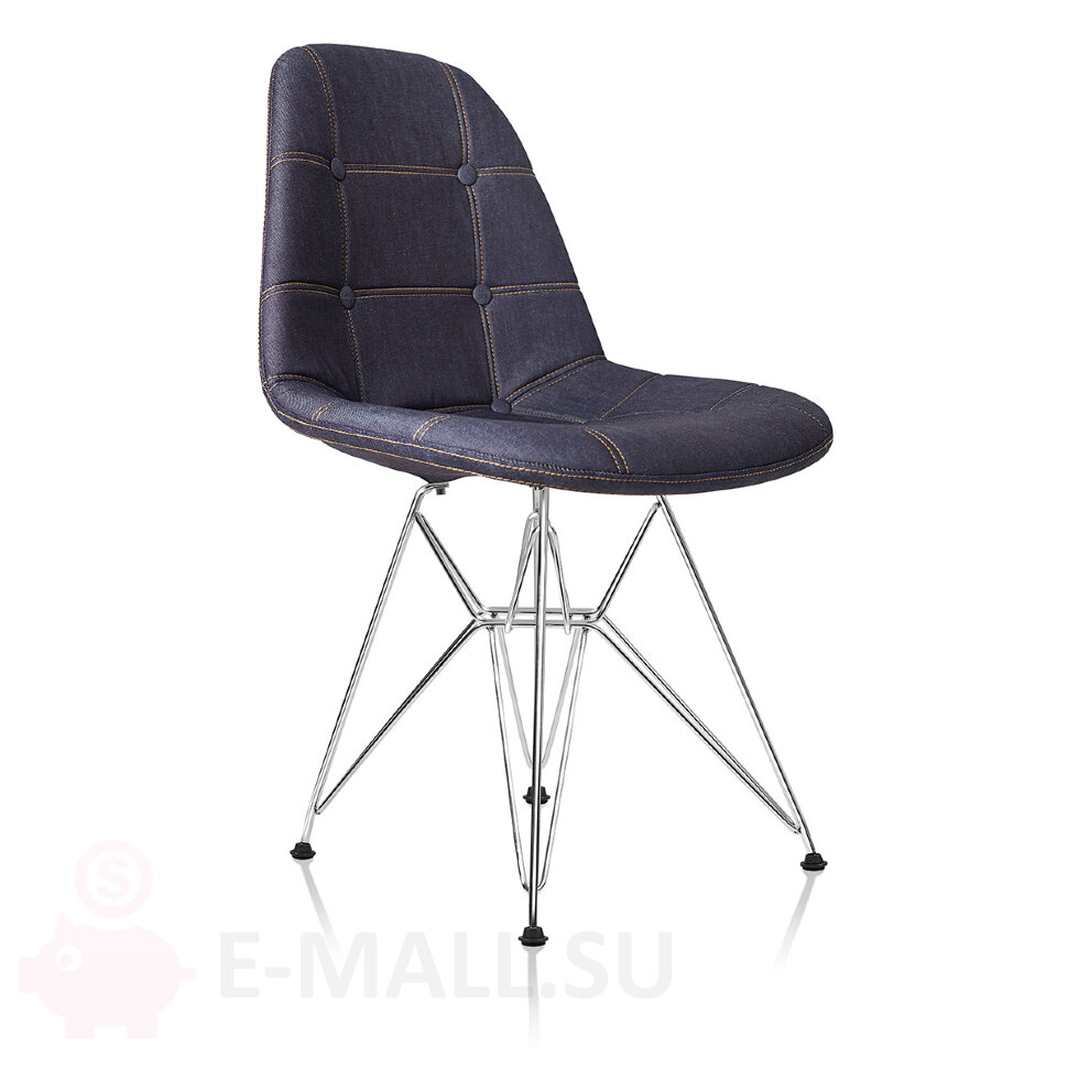 Пластиковые стулья DSR SOFT, дизайн Чарльза и Рэй Эймс Eames, ножки хром, синий