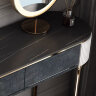 Современный туалетный столик с тумбой, зеркалом и пуфиком