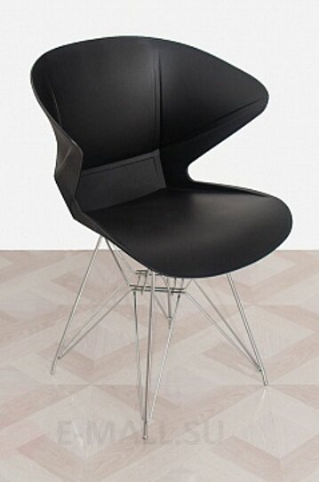 Пластиковые стулья DSW DEEP FULL, дизайн Чарльза и Рэй Эймс Eames, ножки хром, черный