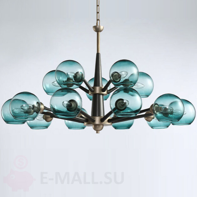 Люстра Thalia chandelier Blue glass 15