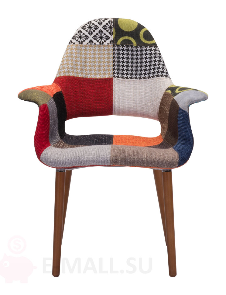 Пластиковые стулья ORGANIC PATCHWORK, дизайн Чарльза и Рэй Эймс Eames, ножки темные, Цвет Рис. 2 ткань